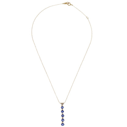 Pendant Necklace 18K Sapphire Diamond Jewelry