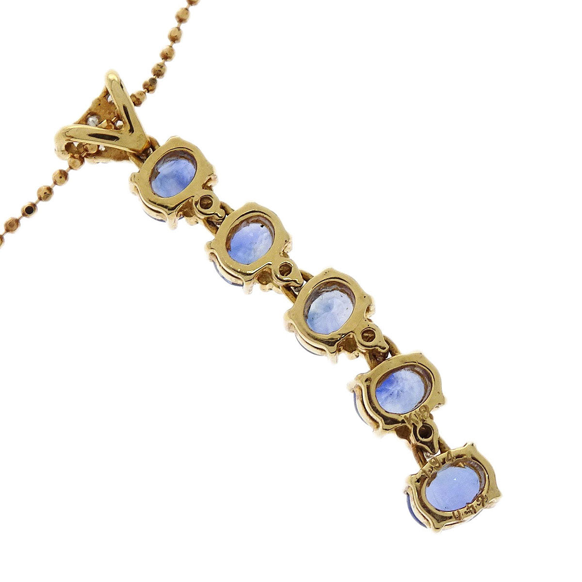 Pendant Necklace 18K Sapphire Diamond Jewelry