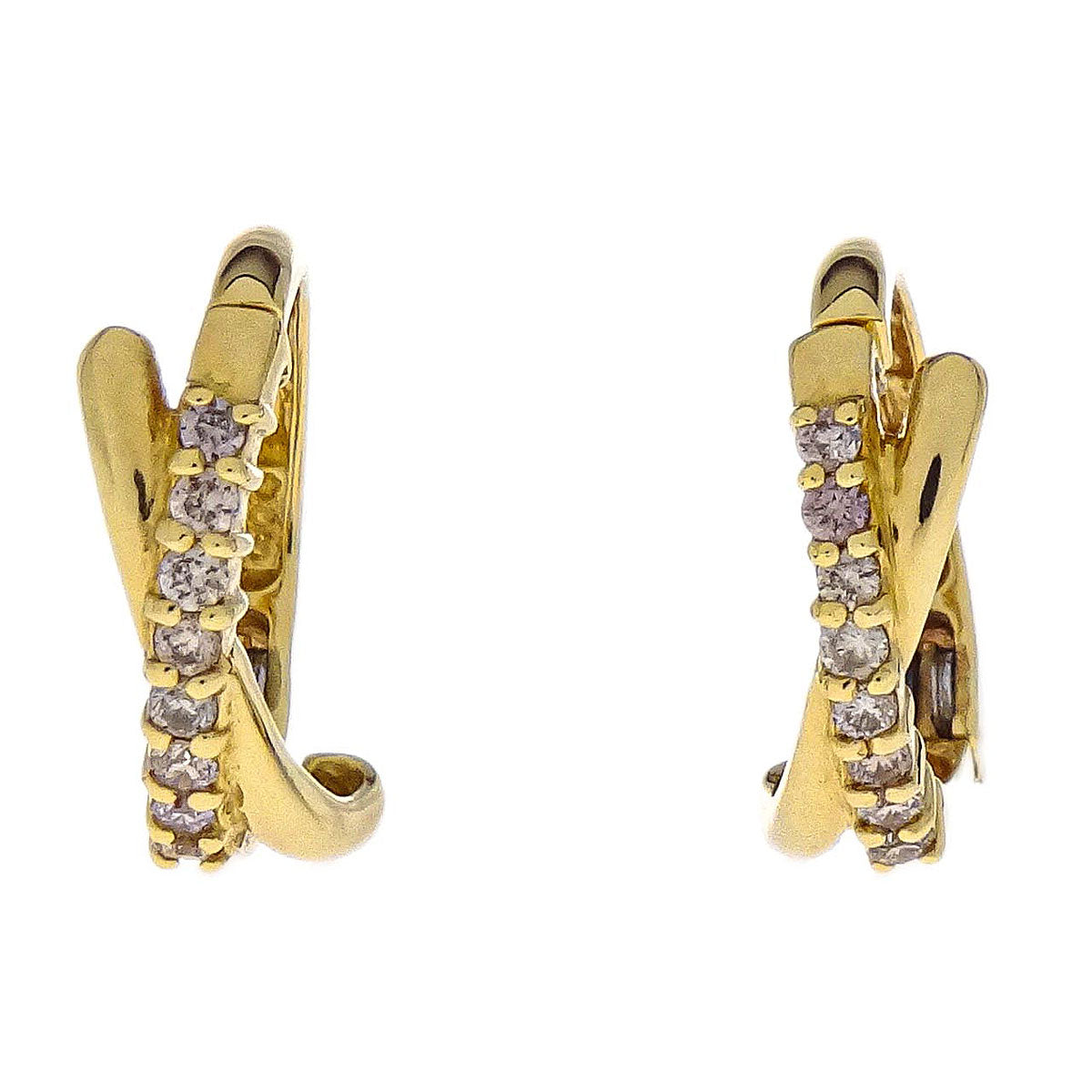 Hoop Clip-On Earrings Diamond 18K Jewelry