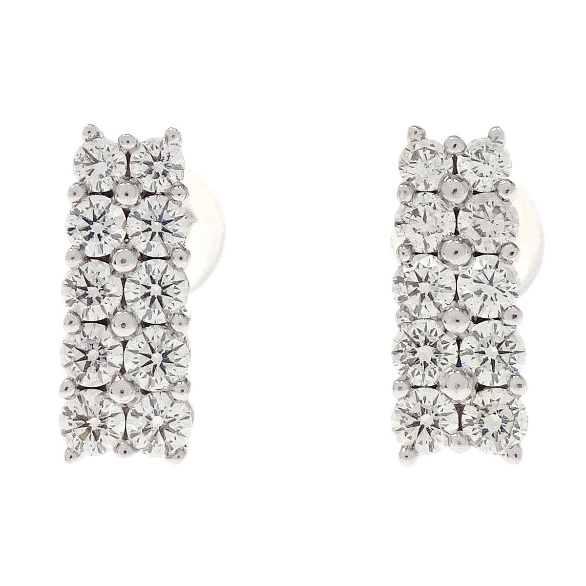 Pierced Earrings 18KWG Diamond Silver Jewelry