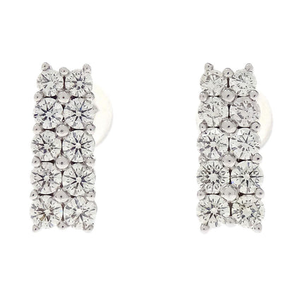 Pierced Earrings 18KWG Diamond Silver Jewelry