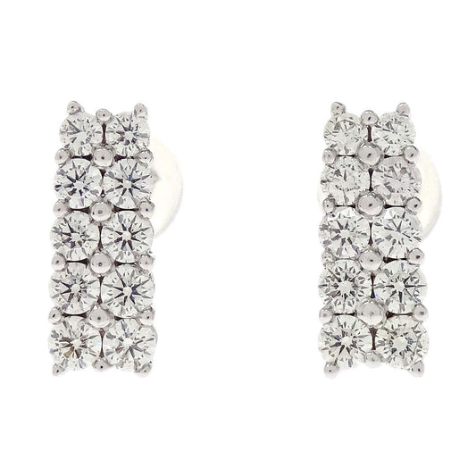 Pierced Earrings 18KWG Diamond Silver Jewelry