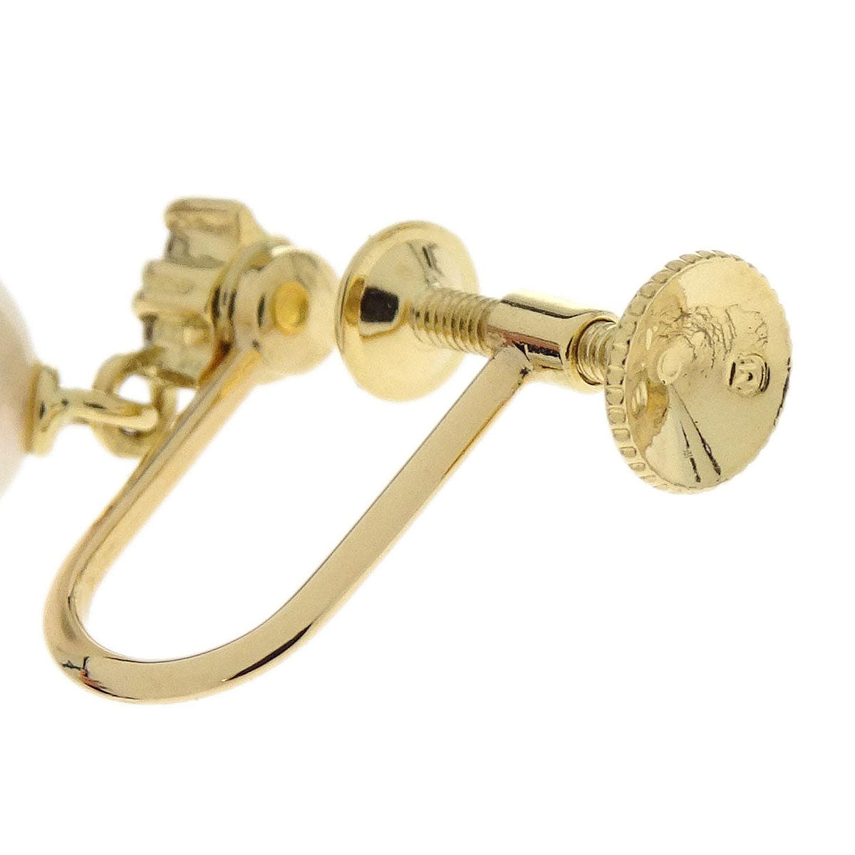 Mikimoto Dangle Clip-On Earrings Pearl Diamond 18K Jewelry