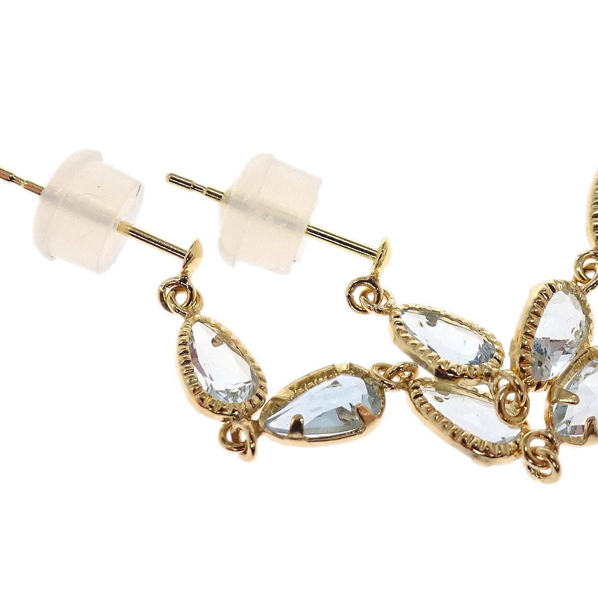 Pierced Earrings 18K Blue Topaz Jewelry