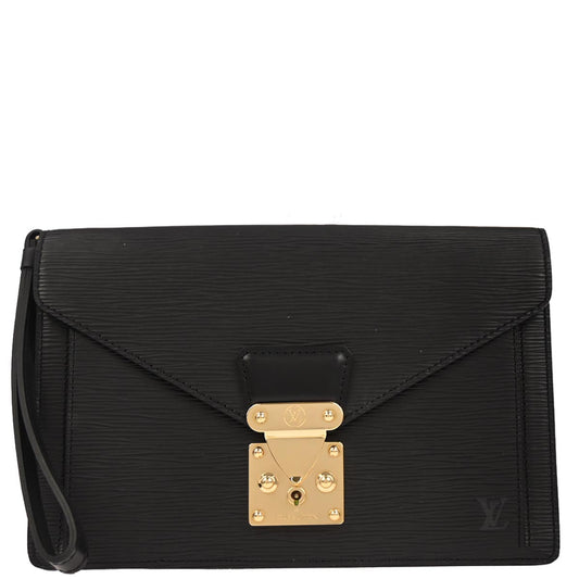 Louis Vuitton Black Epi Pochette Serie Dragonne Clutch Bag M52612