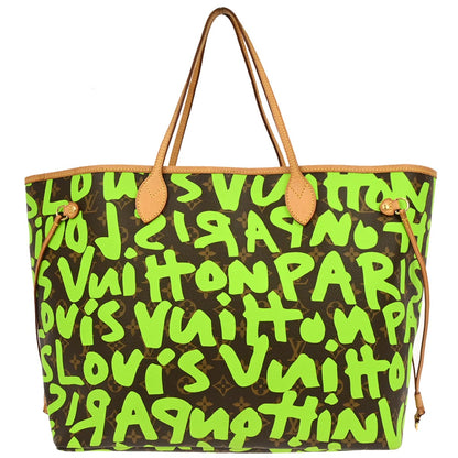 Louis Vuitton Green Monogram Graffiti Neverfull GM Tote Bag M93703