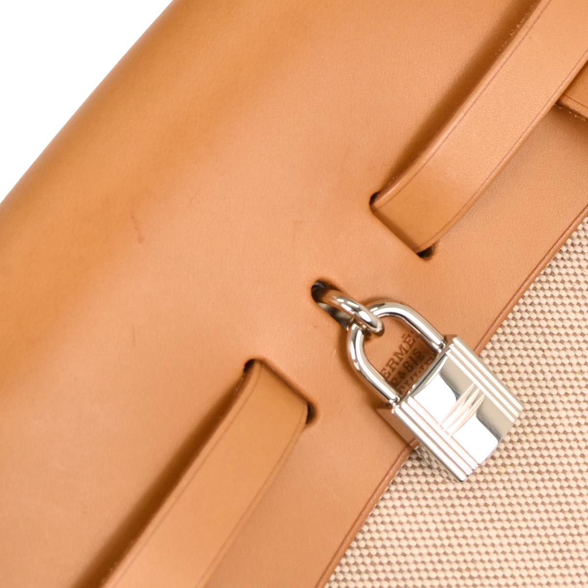 Hermes Natural Toile H Herbag a Dos 2 in 1 Backpack