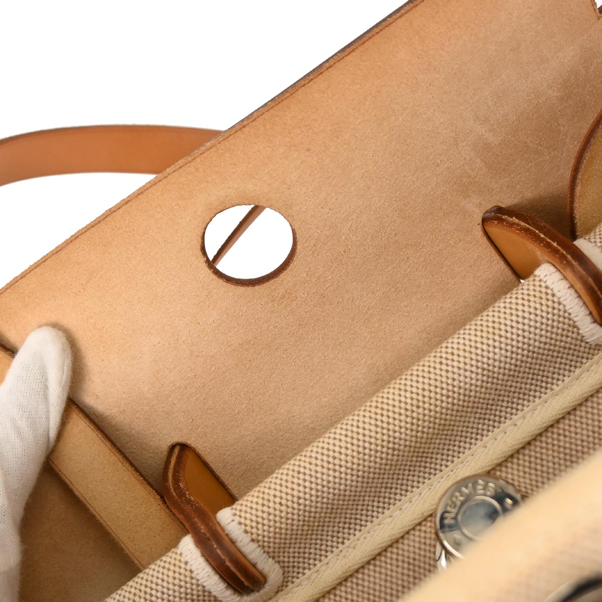 Hermes Natural Toile H Herbag a Dos 2 in 1 Backpack
