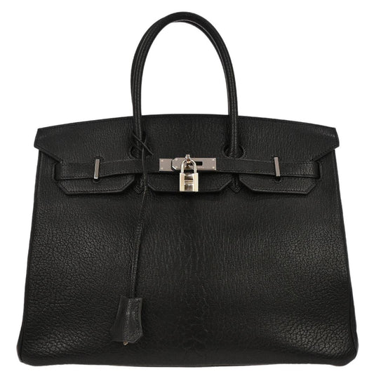 Hermes Black Chevre Coromandel Birkin 35 Handbag