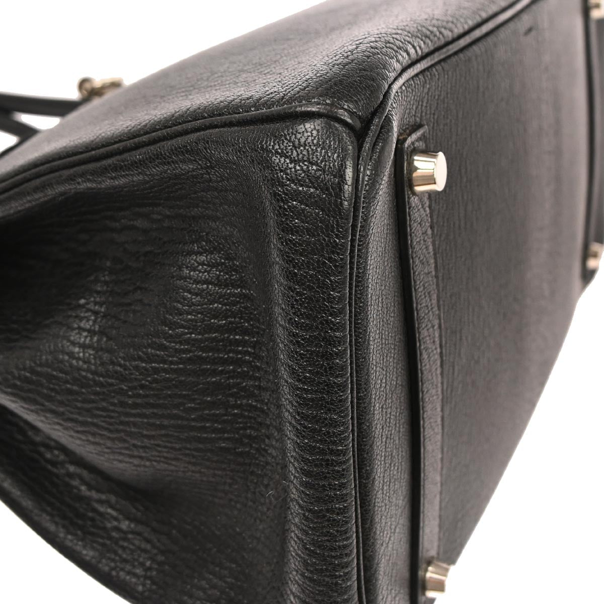 Hermes Black Chevre Coromandel Birkin 35 Handbag