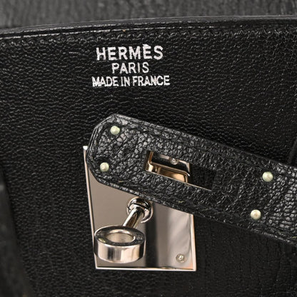 Hermes Black Chevre Coromandel Birkin 35 Handbag