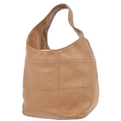 Chanel 2003-2004 Light Brown Calfskin Choco Bar Wild Stitch Drawstring Handbag