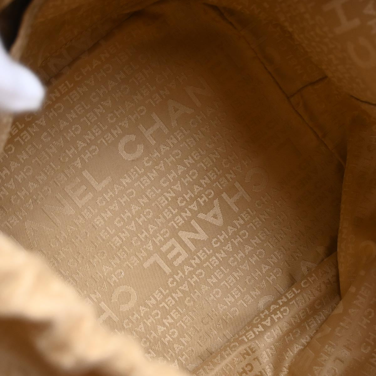 Chanel 2003-2004 Light Brown Calfskin Choco Bar Wild Stitch Drawstring Handbag