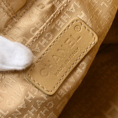 Chanel 2003-2004 Light Brown Calfskin Choco Bar Wild Stitch Drawstring Handbag