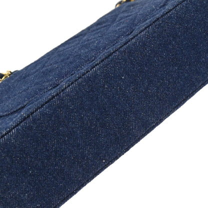 Chanel Blue Denim Small Classic Double Flap Shoulder Bag