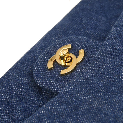 Chanel Blue Denim Small Classic Double Flap Shoulder Bag