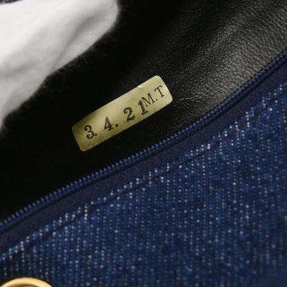 Chanel Blue Denim Small Classic Double Flap Shoulder Bag