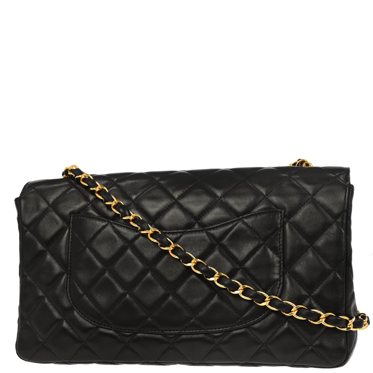 Chanel 1996-1997 Black Lambskin Single Flap Shoulder Bag