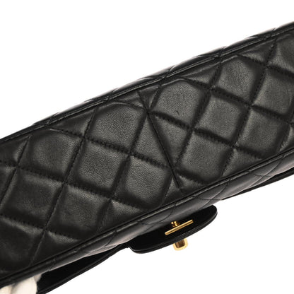 Chanel 1996-1997 Black Lambskin Single Flap Shoulder Bag