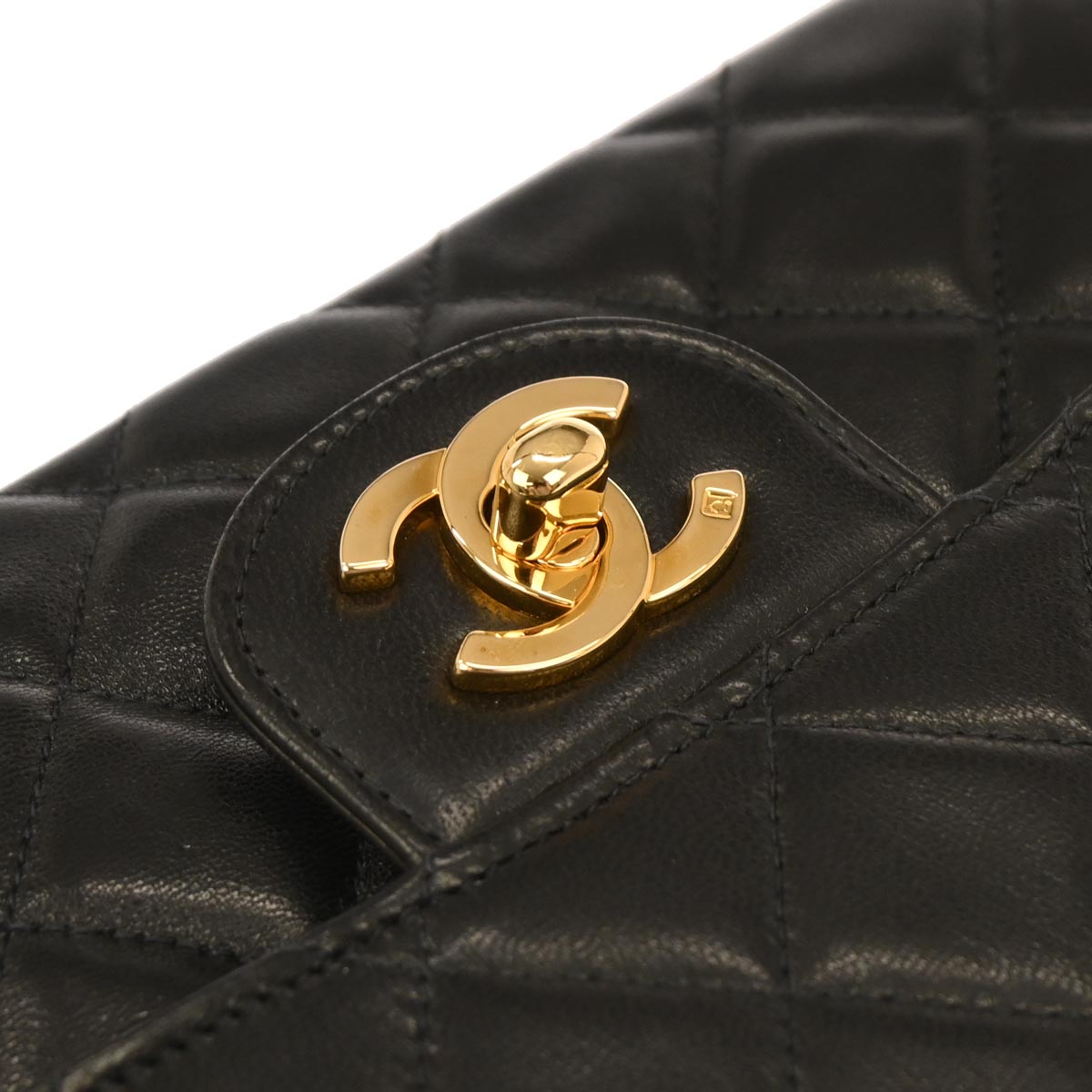 Chanel 1996-1997 Black Lambskin Single Flap Shoulder Bag