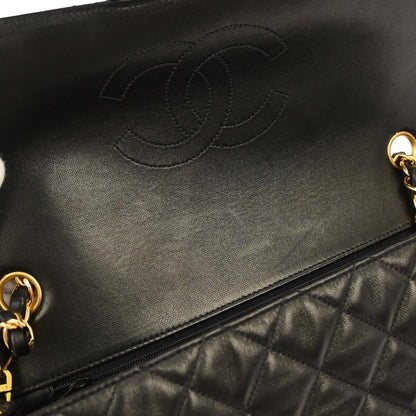 Chanel 1996-1997 Black Lambskin Single Flap Shoulder Bag