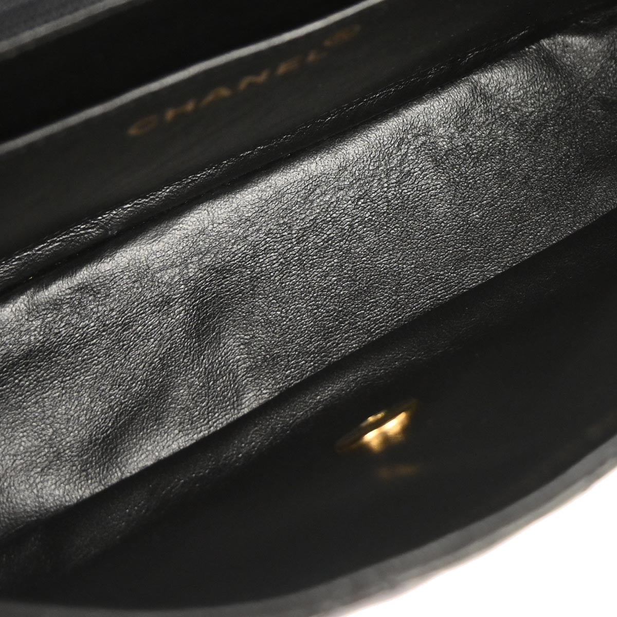 Chanel 1996-1997 Black Lambskin Single Flap Shoulder Bag