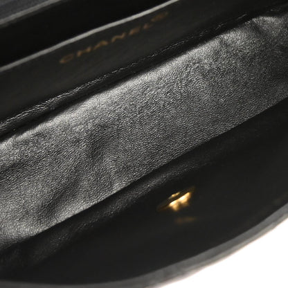 Chanel 1996-1997 Black Lambskin Single Flap Shoulder Bag