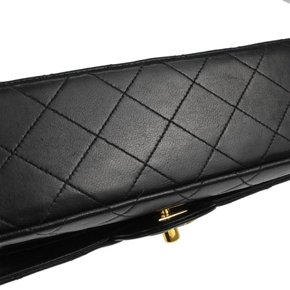 Chanel 1991-1994 Black Lambskin Small Classic Double Flap Shoulder Bag