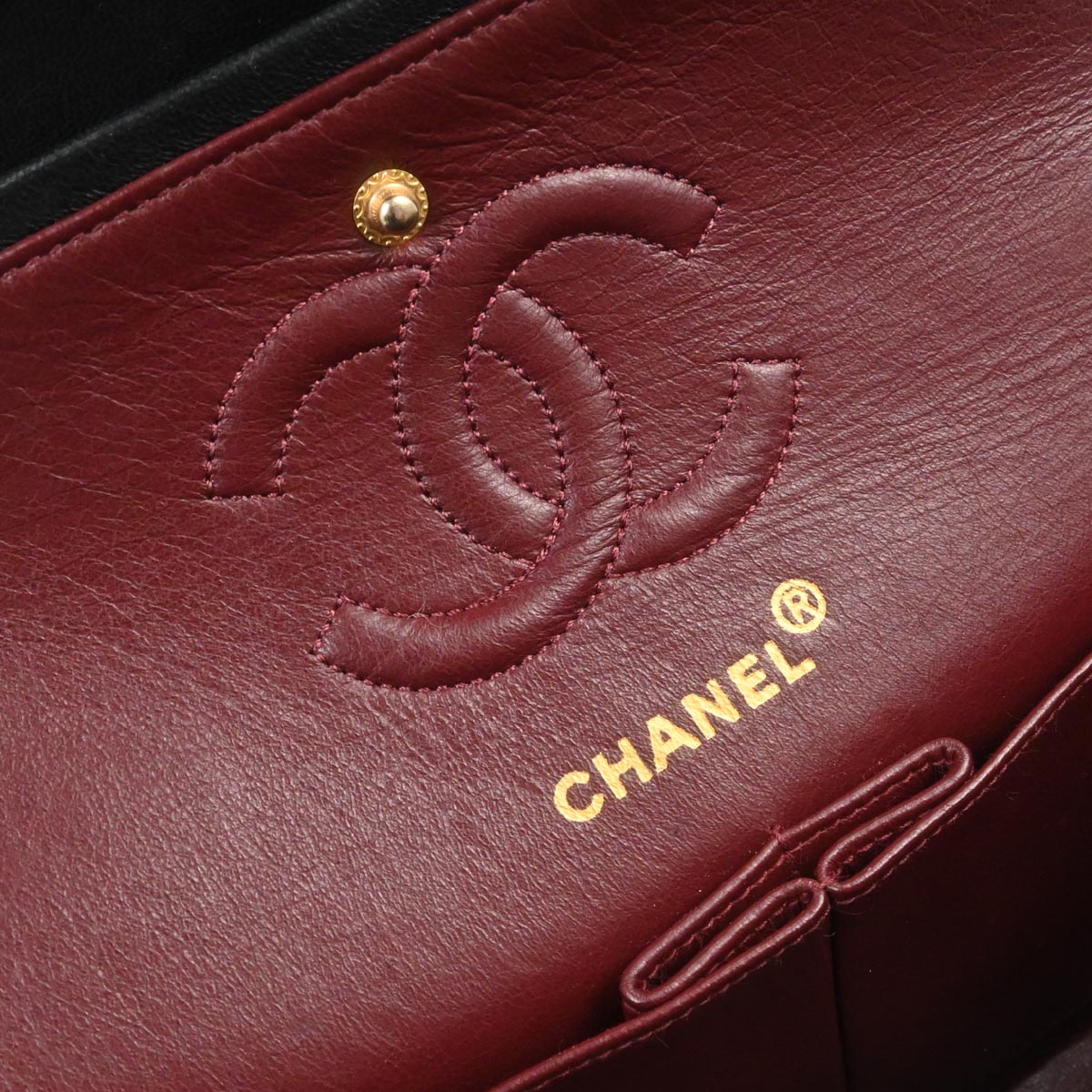 Chanel 1991-1994 Black Lambskin Small Classic Double Flap Shoulder Bag