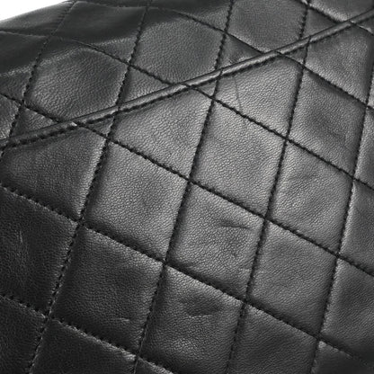 Chanel 1989-1991 Black Lambskin Single Flap Shoulder Bag