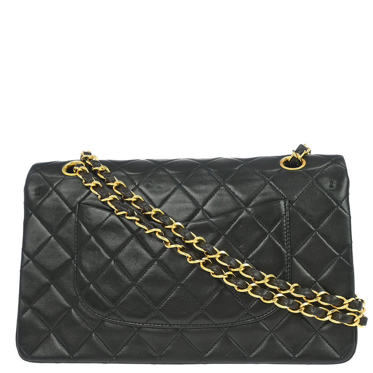 Chanel Black Lambskin Medium Classic Double Flap Shoulder Bag