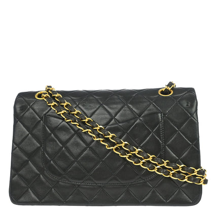 Chanel Black Lambskin Medium Classic Double Flap Shoulder Bag