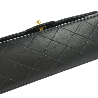 Chanel Black Lambskin Medium Classic Double Flap Shoulder Bag