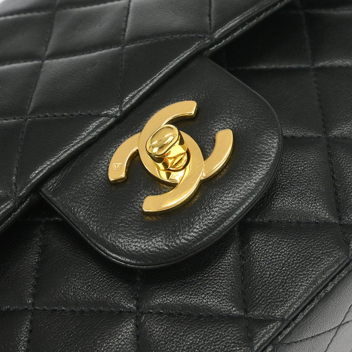 Chanel Black Lambskin Medium Classic Double Flap Shoulder Bag
