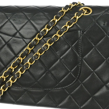 Chanel Black Lambskin Medium Classic Double Flap Shoulder Bag