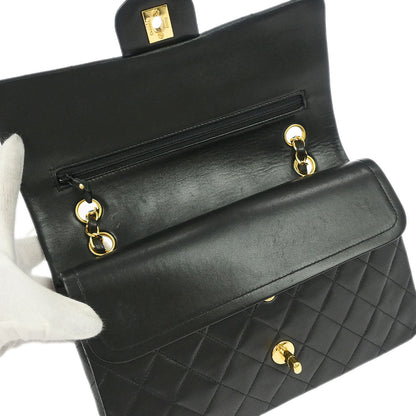 Chanel Black Lambskin Medium Classic Double Flap Shoulder Bag