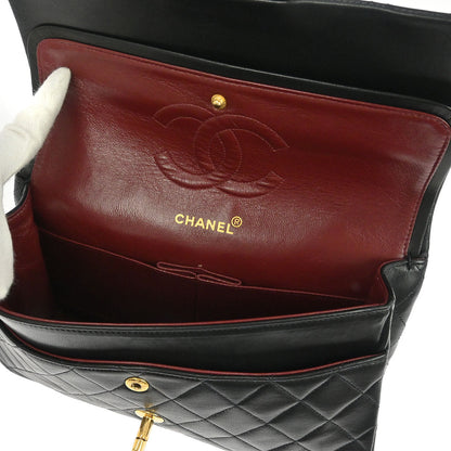 Chanel Black Lambskin Medium Classic Double Flap Shoulder Bag