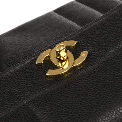 Chanel 1994-1996 Black Caviar Skin Mademoiselle Handbag