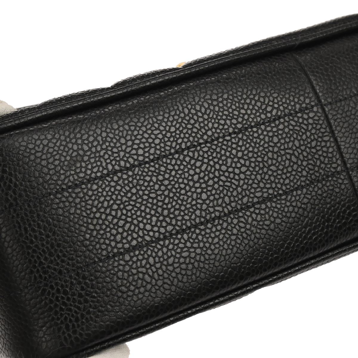 Chanel 1994-1996 Black Caviar Skin Mademoiselle Handbag