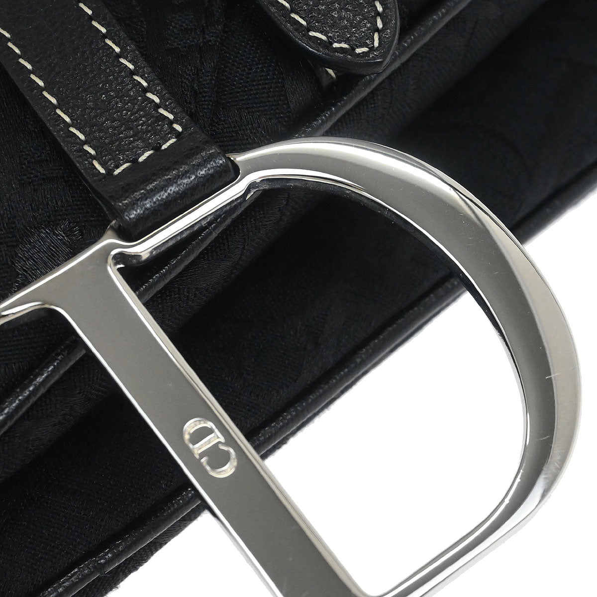 Christian Dior 2005 Black Embroidered Trotter Saddle Handbag