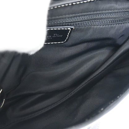 Christian Dior 2005 Black Embroidered Trotter Saddle Handbag