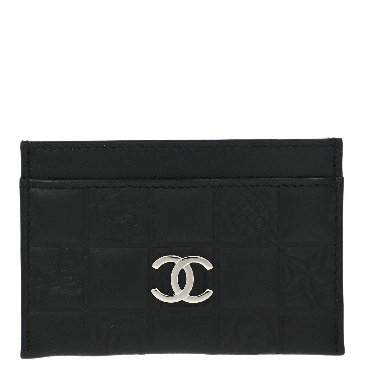Chanel Black Lambskin Icon Cardholder Small Good