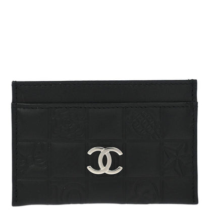 Chanel Black Lambskin Icon Cardholder Small Good