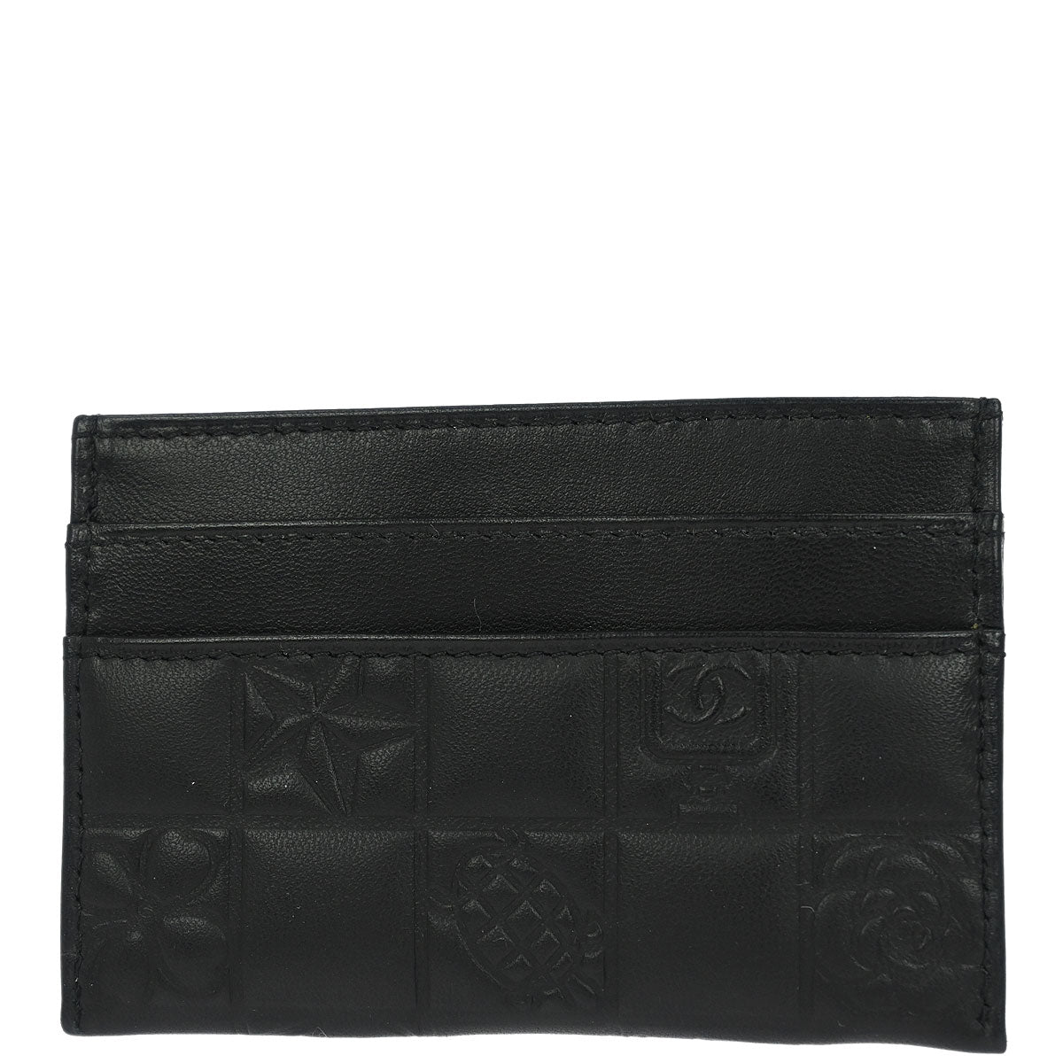 Chanel Black Lambskin Icon Cardholder Small Good
