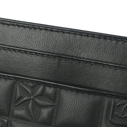 Chanel Black Lambskin Icon Cardholder Small Good