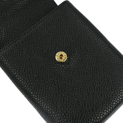 Chanel Black Caviar Skin Cigarette Case Small Good