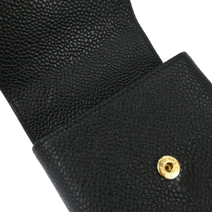 Chanel Black Caviar Skin Cigarette Case Small Good