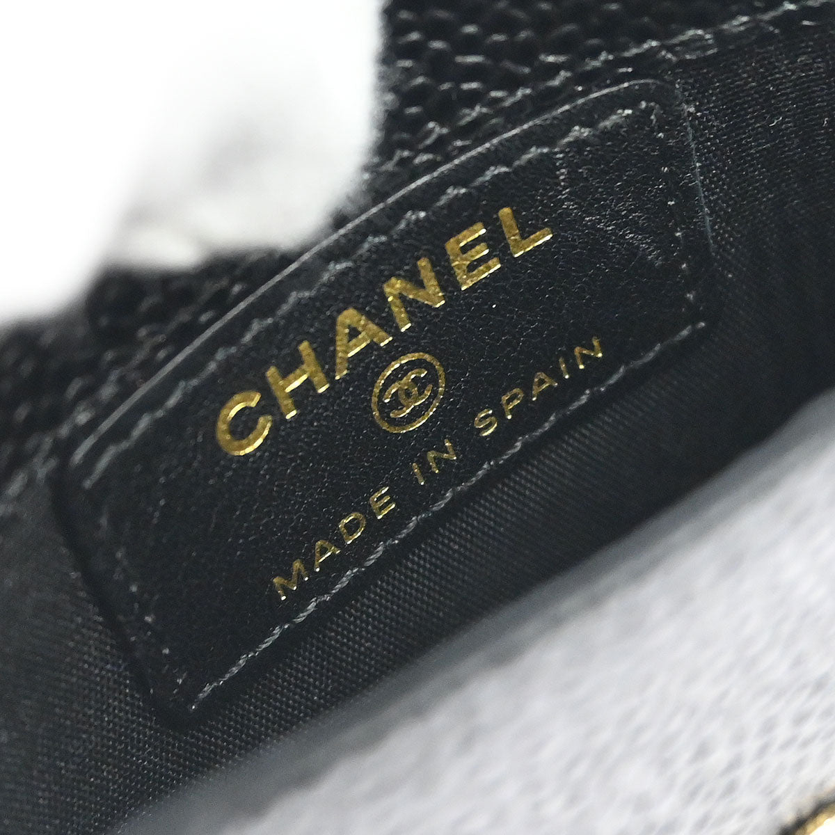 Chanel Black Caviar Skin Cigarette Case Small Good