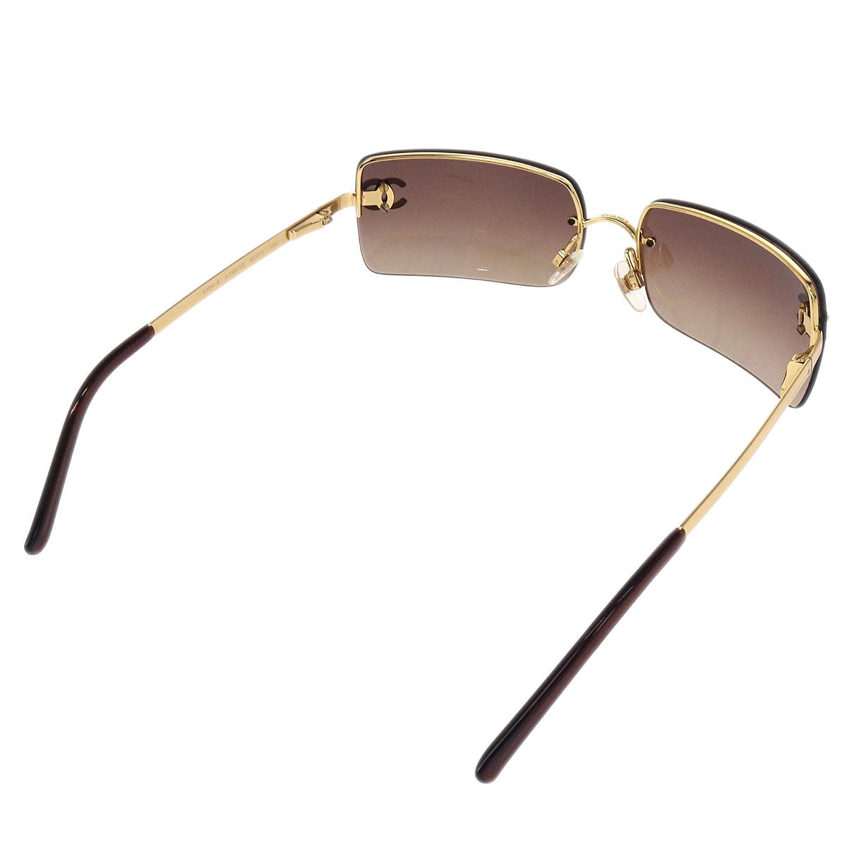 Chanel Sunglasses Eyewear Brown Rhinestone 62□15 Small Good