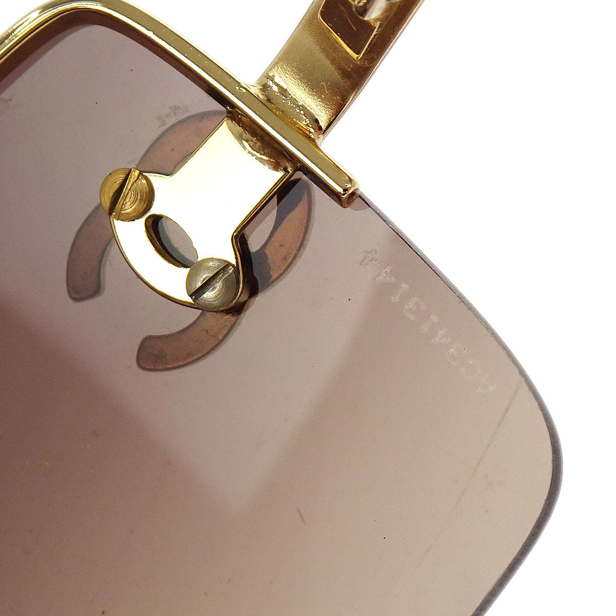 Chanel Sunglasses Eyewear Brown Rhinestone 62□15 Small Good